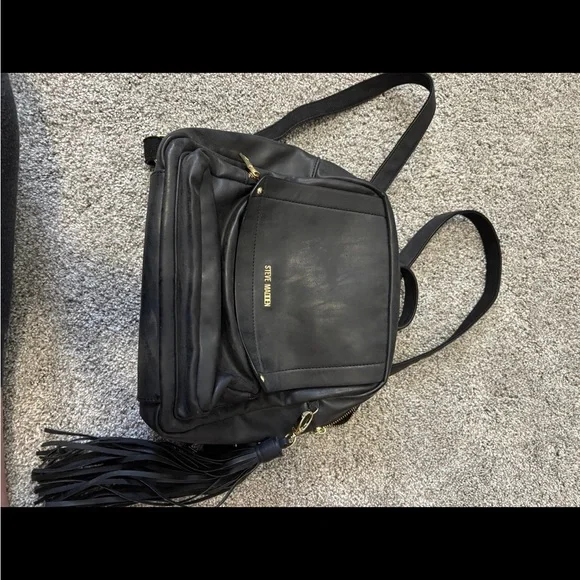 Steve Madden Tassel Backpack Steve Madden Mustard Yellow Faux Leather Embossed Logo Mini  main image 4